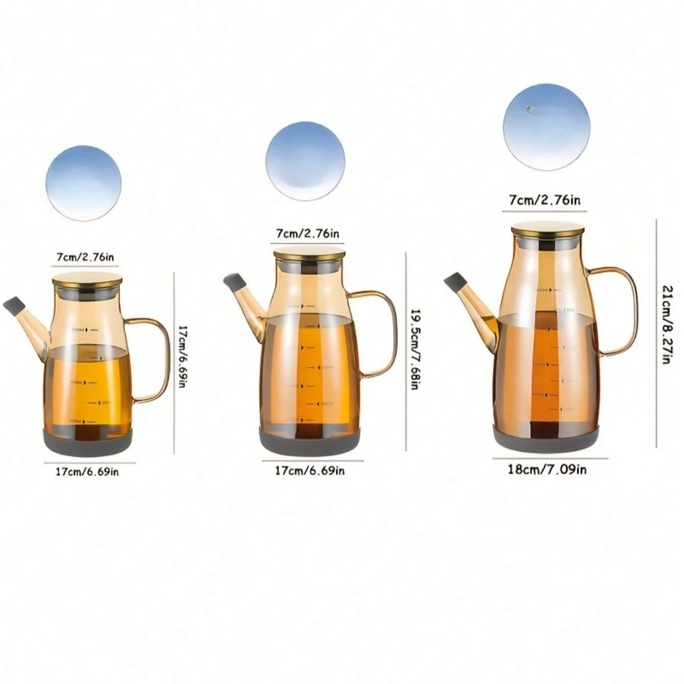 Borosilicate Glass Fuel Pumps - High-Temperature Durable, Leak-Proof Kitchen Glass Oil Bottles with Non-Drip Spouts   JJ2778K