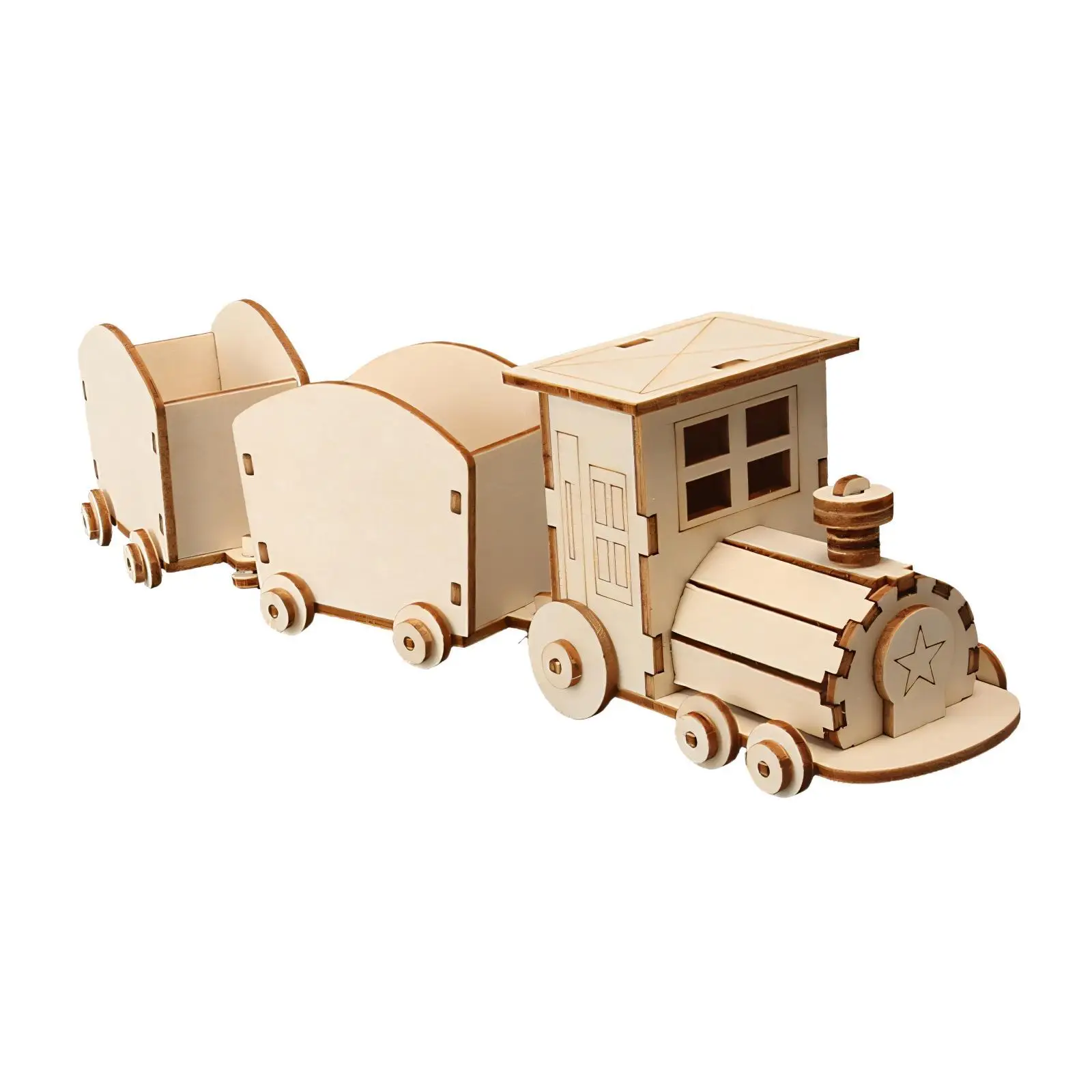 Kit de construção para crianças, faça você mesmo, trem de madeira, kit de ciências educacionais, modelo de brinquedo infantil, mãos na atividade em sala de aula