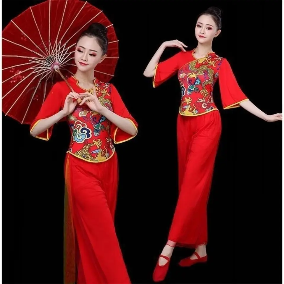 nouveau-costume-de-danse-ethnique-a-motif-de-dragon-pour-femmes-d'Age-moyen-et-ainees-ensemble-deux-pieces-en-soie-de-lait-pour-spectacle-de-danse-de-rue