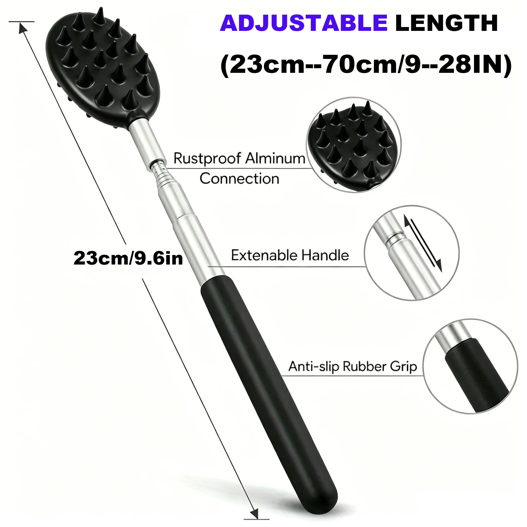 

Upgraded 5-Section Cactus Back Scratcher – Extends to 29", 29-Prong Massage Head, Double-Sided for Back & Neck, Great Christmas