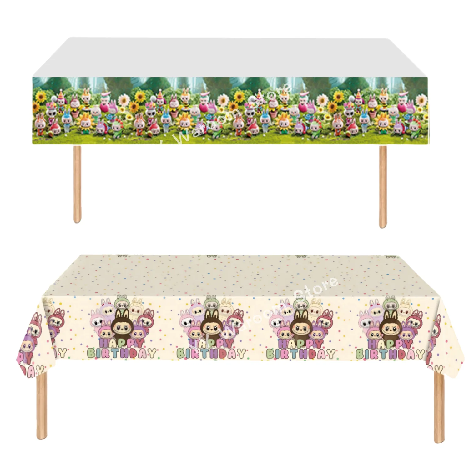 

Labubu Tablecloth For Parties Birthday Tablecloth Party Decoration Disposable Table Cloth Table Cover kids Party Favors Supplies