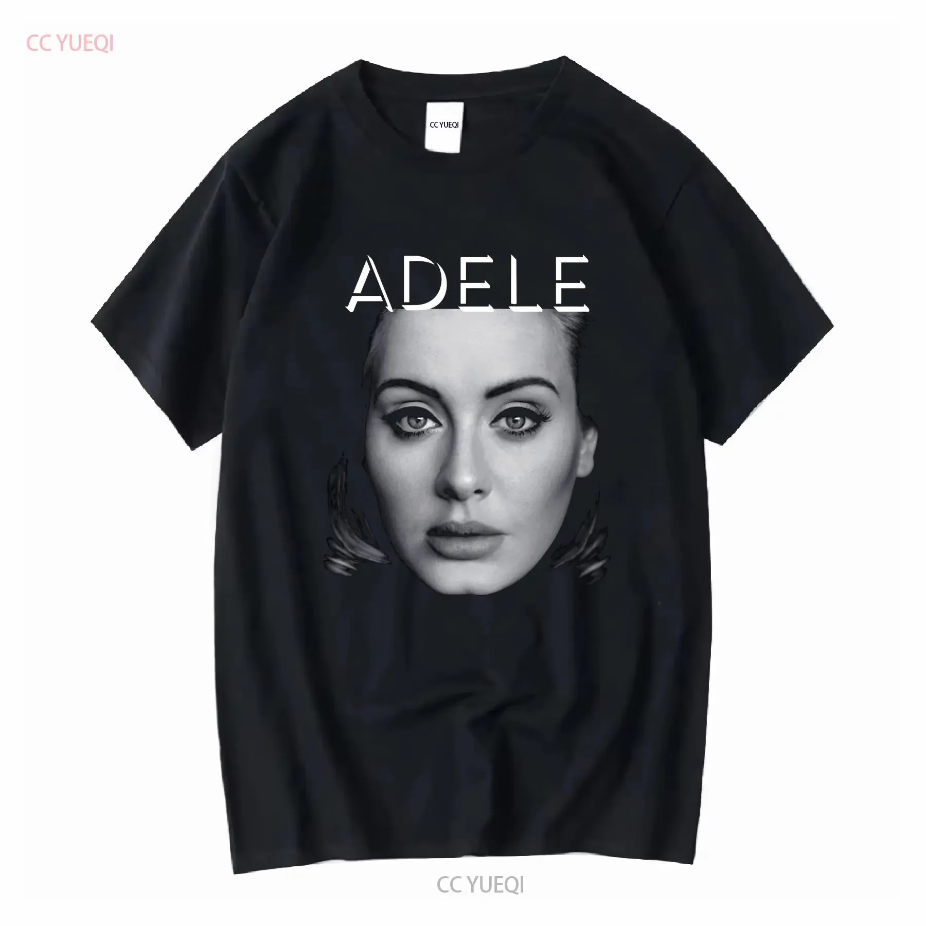 

Adele Music T Shirt Dele Live 2016 Double Sided Print Black Men'S M N054258 vintage Washed Soft Casual Unisex Stretched
