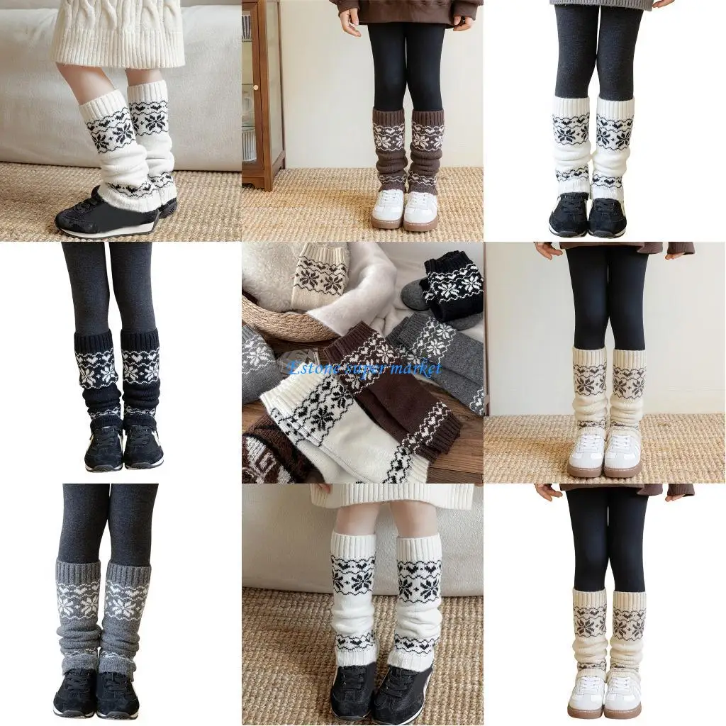 

090B Sweet Charm Girls Winter Leg Warmers Soft Elastic Stackable Socks For Toddler