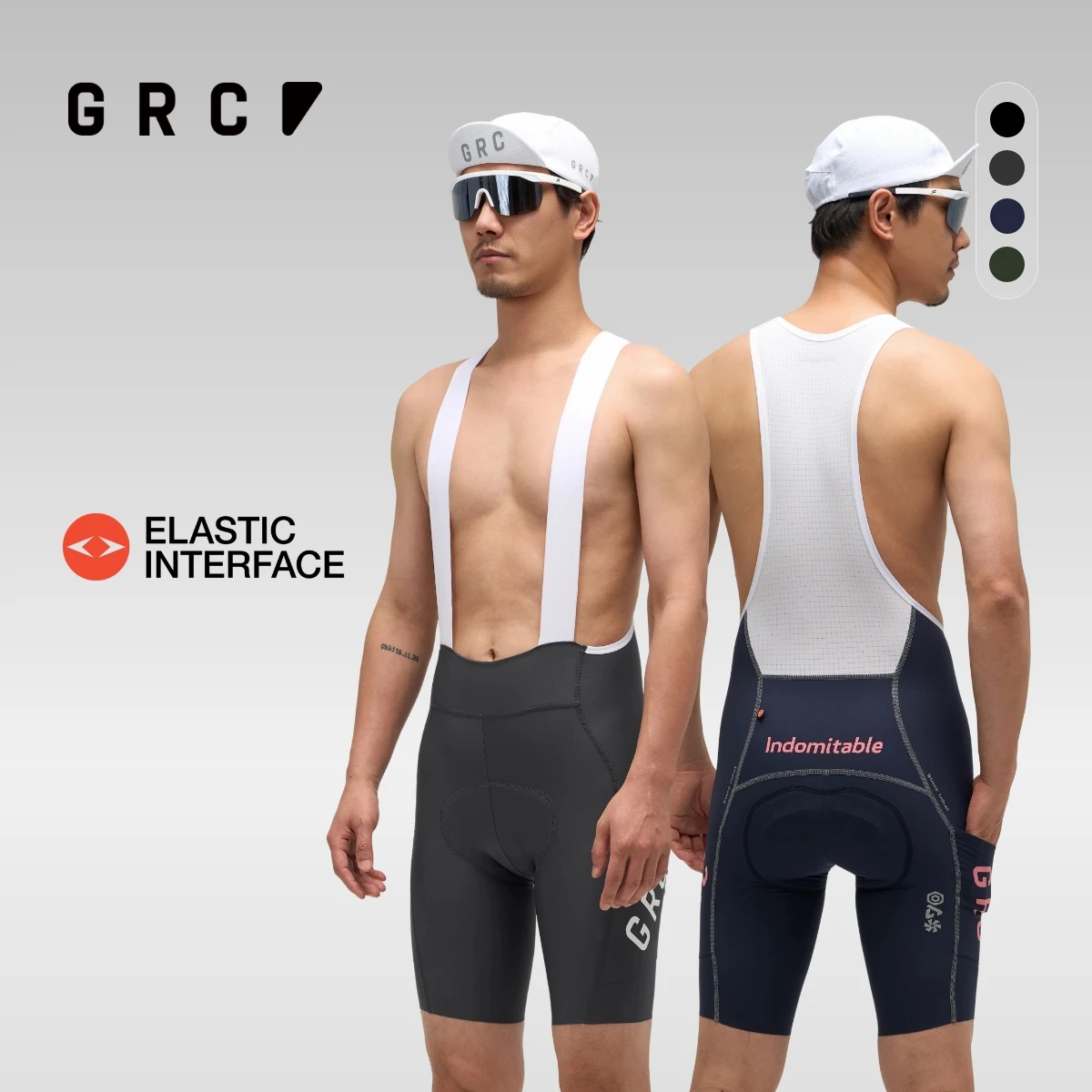GRC Cycling Apparel Men's Black Label Long‑Distance Bib Shorts