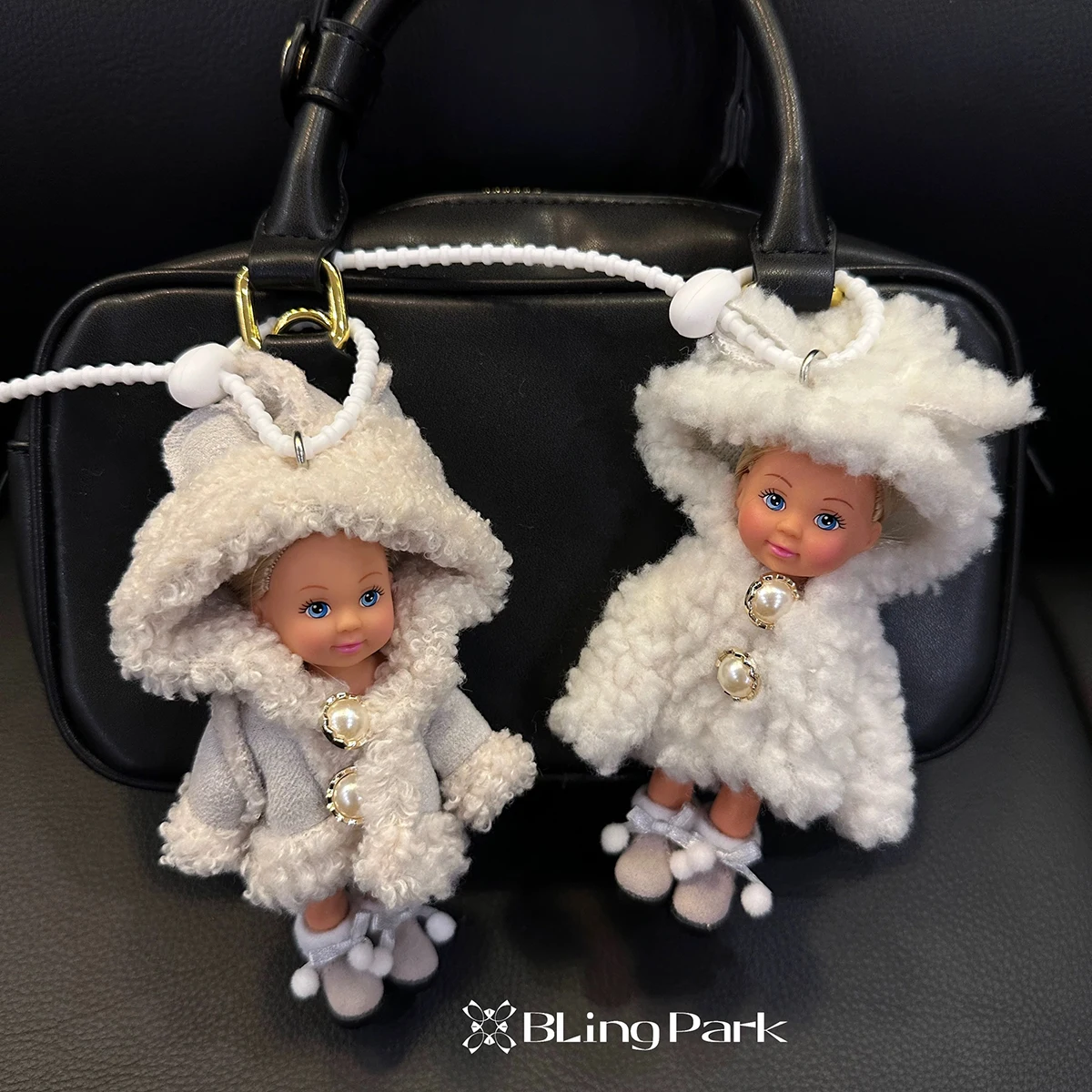 التصميم الأصلي حقيبة قلادة موضة فروي سترة فتاة دمية على شكل أميرة المفاتيح قلادة النسخة الكورية لطيف الوجه دمية أفضل الهدايا