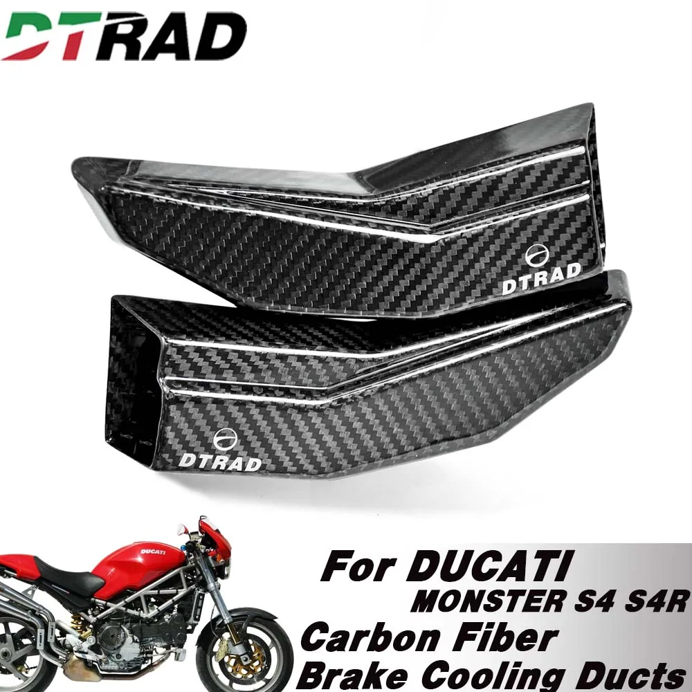 For DUCATI MONSTER S4 2001-2003 S4R 2004-2008 Motorcycle Airflow Cooling Brake Carbon Fiber Ducts Caliper Cooler Channel Guard