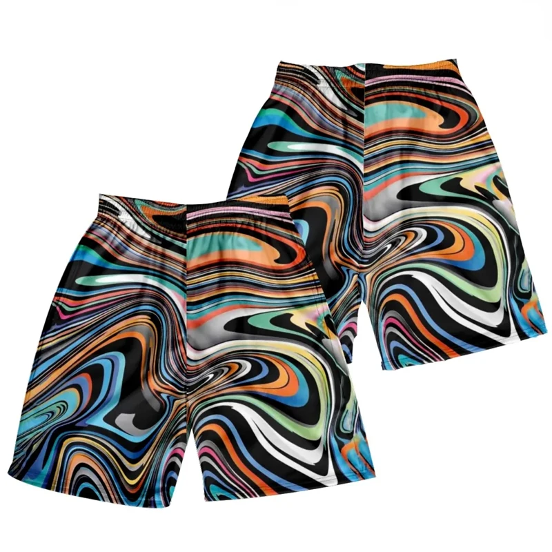 Kritzeln 3D-Druck Strand Shorts Männer Frauen abstrakte Kunst coole Stämme Sommer übergroße lässige Straße schnell trocknende Sport Eis Shorts