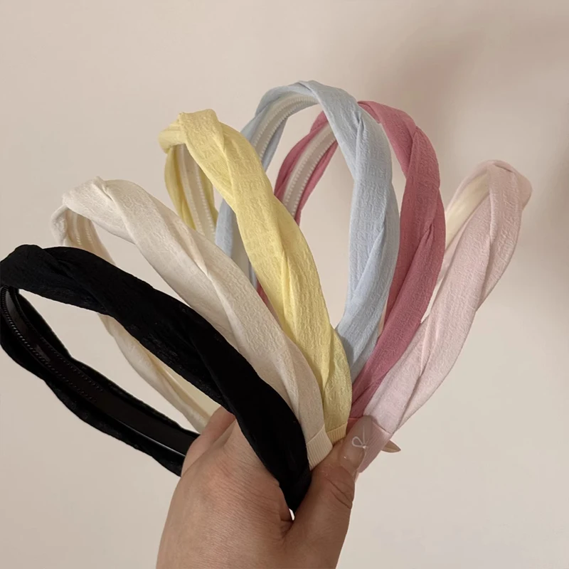 

3Pcs High Cranial Headband Women High-end Fashion Luxury Fried Dough Twists Hair Compression Headband Korean Style Card Issuing