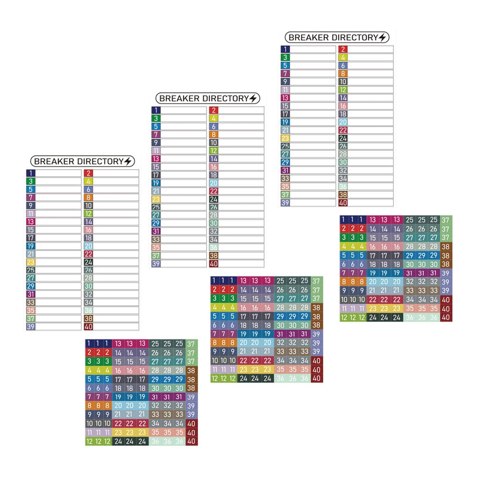 

3Sets Numbered Breaker Box Stickers - PVC Waterproof Electrical Panel Labels - Self-Adhesive Reusable Circuit Tags for Home