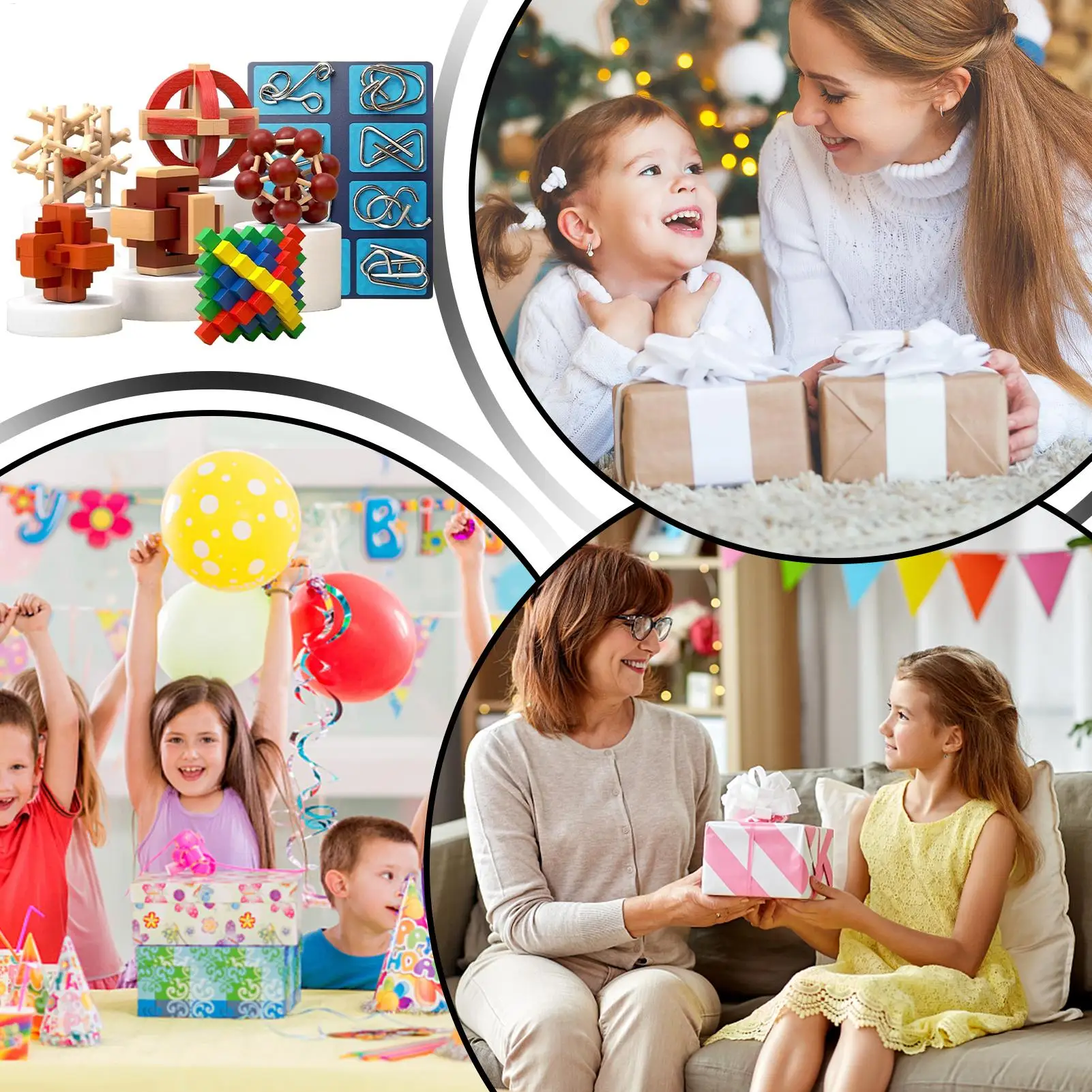 Brain Teaser Games Interlock Disentanglement Puzzle Toy Logic Intellectual Toys For Boys Girls Early Learning Hands-On Logical