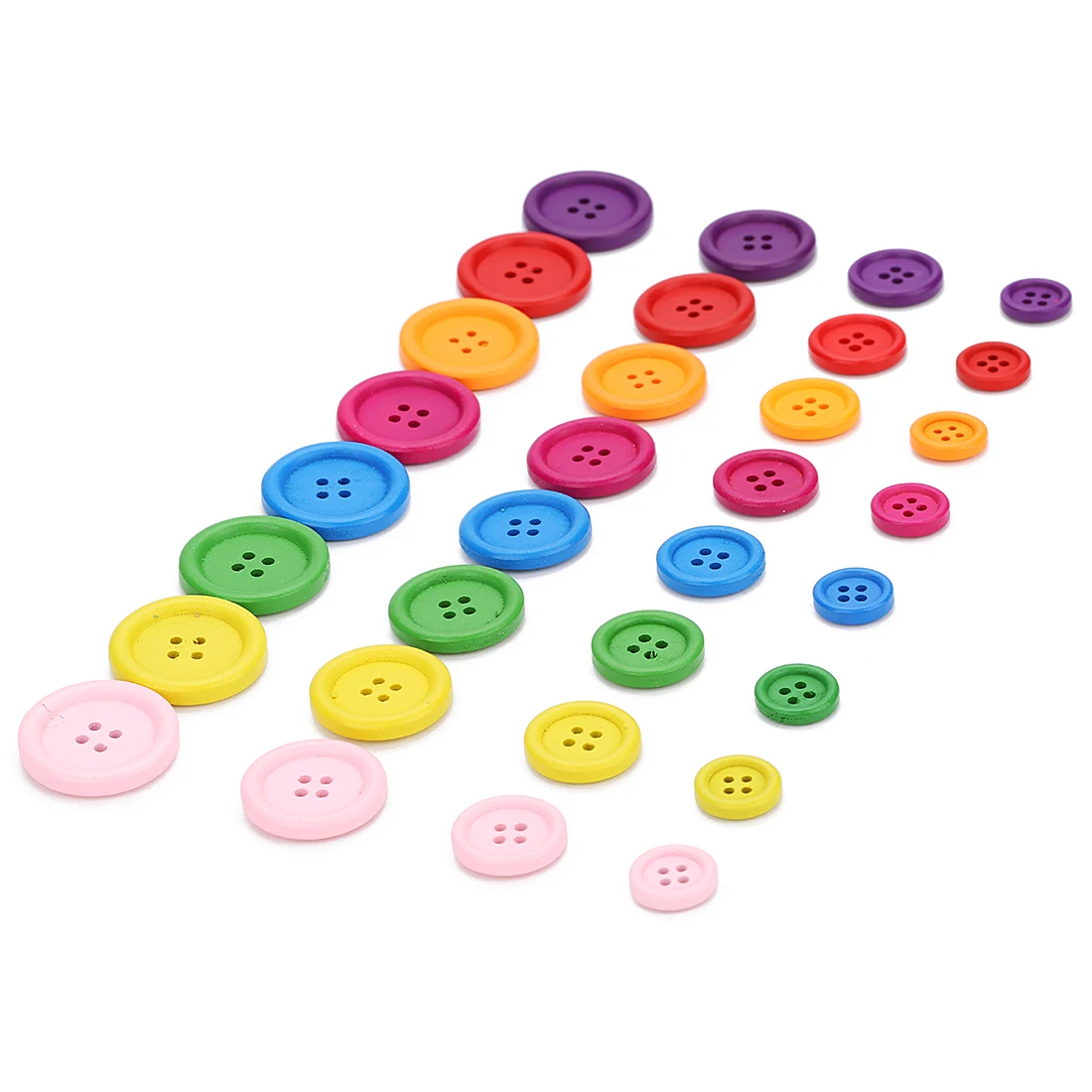 50Pcs/Lot Colorful Wooden Buttons Decorative Sewing Button For DIY Crafts Materials Apparel Sewing Accessories Ornament Supplies