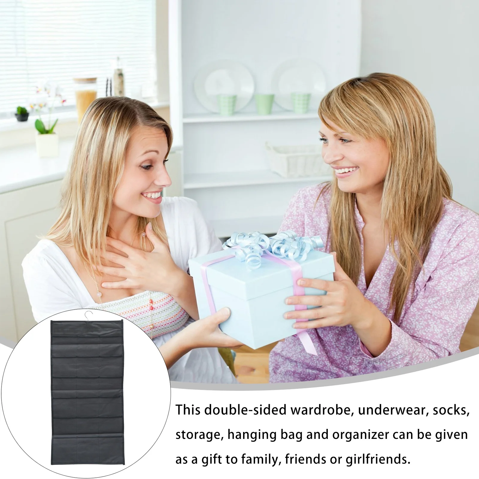 

Multi Grids Hanging Storage Bag Stiff Cloth Material Storage Organizer for Bedroom Living Room Underwear and Socks