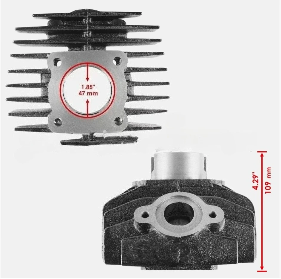 Cilindro de motor para motocicleta, dirt bike, 80cc, 47mm, kit de cilindro de furo grande, conjunto de pistão adequado para yamaha pw 80 pw80 y-zinger 1983-2006