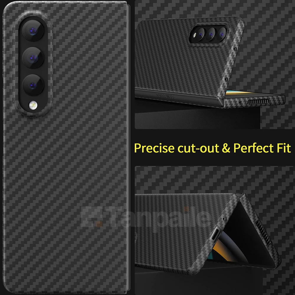 Tanpaile Shockproof Ultra Slim Case for Samsung z fold5 4 3 2 , Carbon Fiber Texture Protective Cover, Soft Touch Carbon Casing