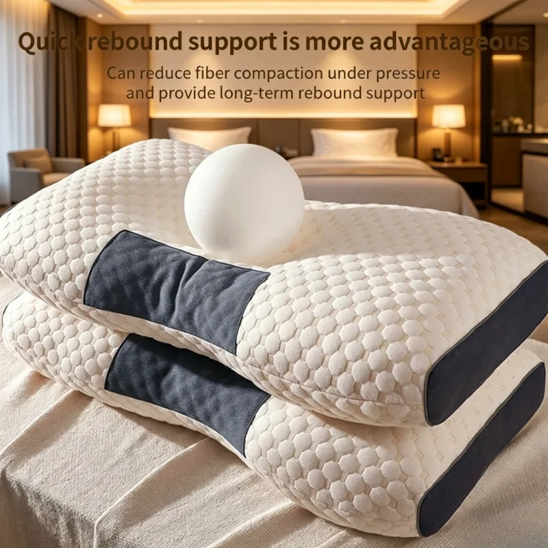 1/2 uds. Nueva almohada para el cuello que ayuda a dormir y protege el cuello, almohada ortopédica cervical de fibra de soja para masaje, almohada doméstica para dormir