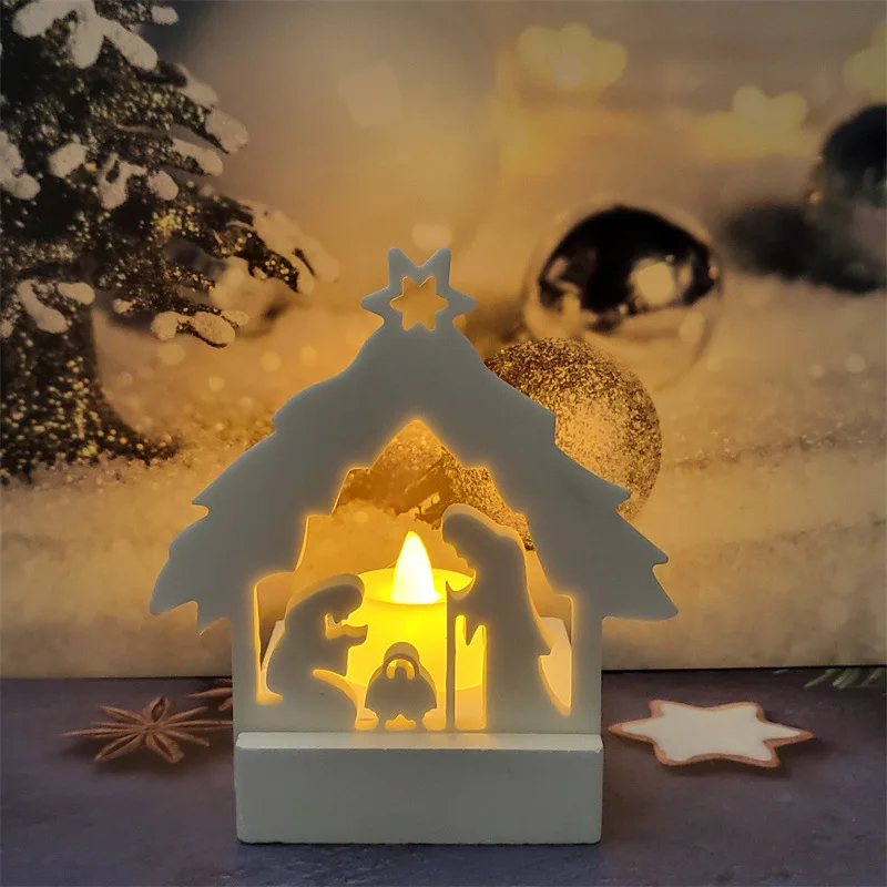 Creative Jesus Baptism Modeling Candle Holder Silicone Mold House Plaster Cement Candlestick Molds Gypsum Concrete Silicone Mold