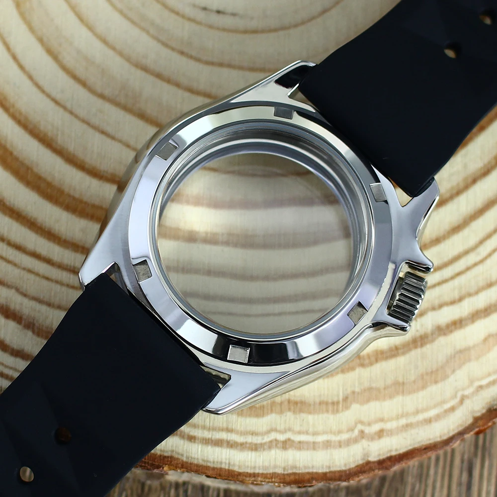 38mm silvery 3.8 Crown Watch Case Sapphire Glass For Seiko NH35 NH36 NH70 4R Movement Transparent/Solid bottom Cover SKX007/013