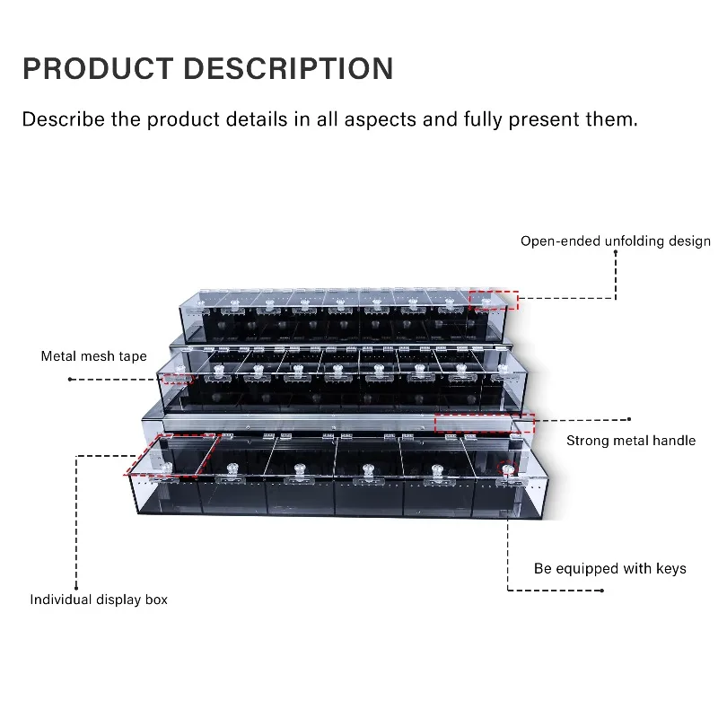 

Customized 3-Layer Acrylic Snake Gecko Lizard Breeding Cage Reptile & Amphibian Supplies Enclosure for Showing