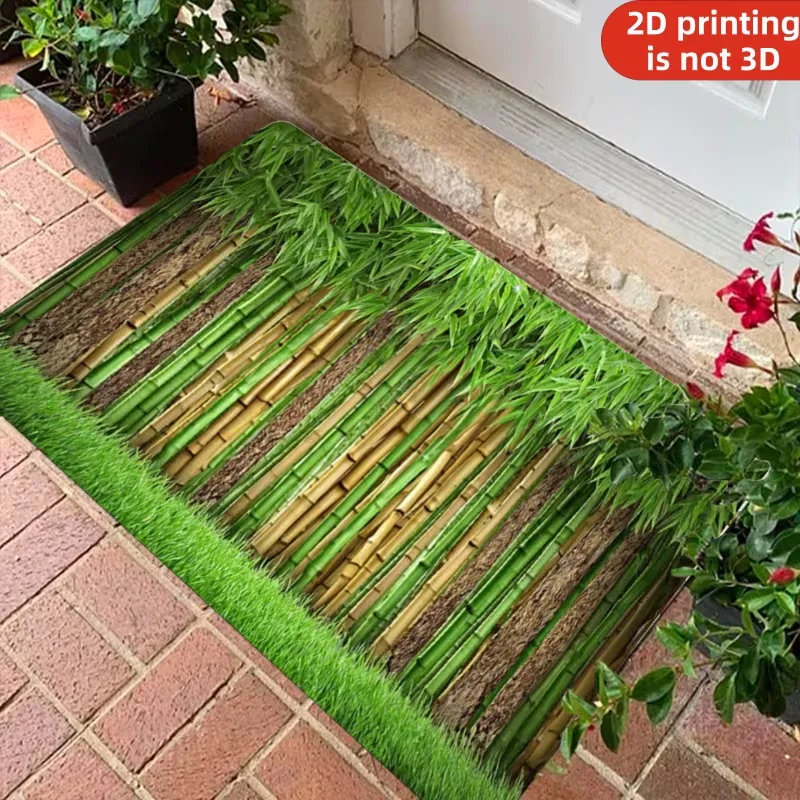 2D Visual Purple Hydrangea Lavender Welcome Doormat Brick Wood Print Soft Entrance Rug Indoor Outdoor Elegant Front Door Mat