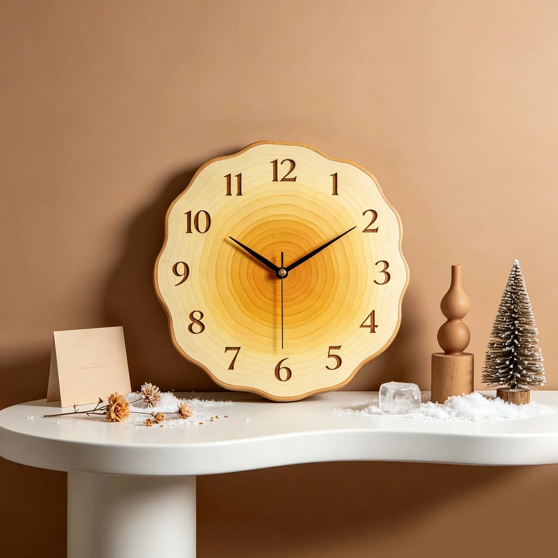 DIY Wavy Round Clock Silicone Mold Handmade Resin Arabic Number Decoration Clock Mold Home Ornaments Craft