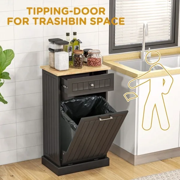

Kitchen Tilted Independent Recycling With Drawer Garbage Bin Bracket Black - AS (Shipping) (Walmart Prohibited) (Not Shipped On