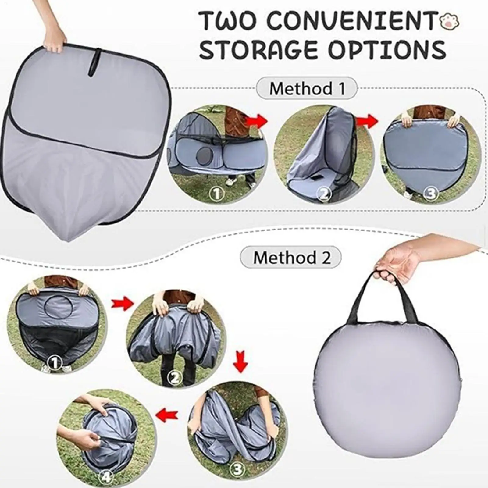 2025 Dog Fence With Surrounding Tunnel, Outdoor/indoor Cat Fence With Breathable Soft Edges, Cat Fence Tent
