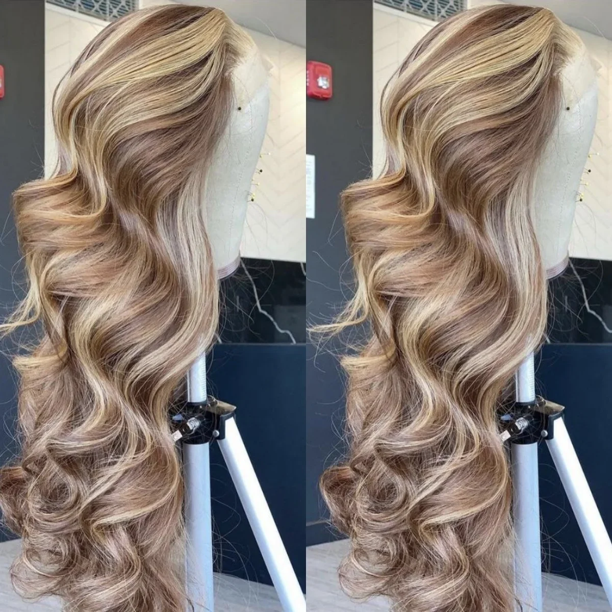 4/613 تسليط الضوء على شعر مستعار شعر الإنسان الجسم موجة 613 الملونة 13x4 الدانتيل الباروكة الأمامية غلويليس الباروكات 100% شعر الإنسان ارتداء والذهاب للنساء