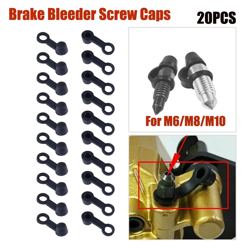 Motorcycle Car Disc Brake Lower Pump Oil Drain Screw Cap Brake Grease Fitting Oil Nozzle Cap Rubber Dust-Cover Black