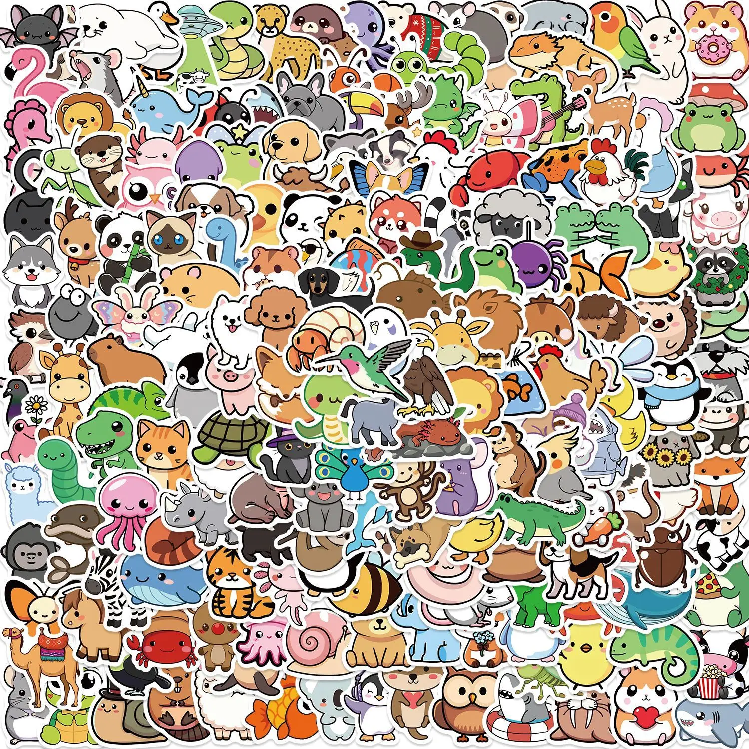 100/200PCS Simpatici Animali Misti Cartoon Graffiti Adesivi FAI DA TE Telefono Chitarra Laptop Notebook Valigia Tazza Adesivo Impermeabile Giocattolo Del Capretto