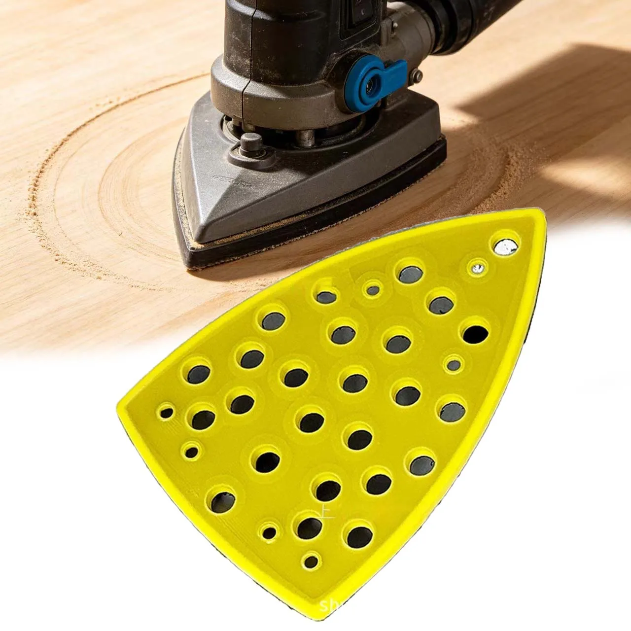 Professional Triangular Foam Disc 98x148mm Polishing Pad PU Foam Grinding Sanding Disc 32 Holes Pneumatic Tools