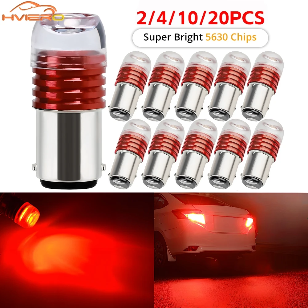 1/2/4/10/20PCS 5630 3Led Car Parking Reverse Bulb Turn Signal Tail Flashing Light 1156 1157 T20 Strobe Brake LED Lamp Red DC 12V