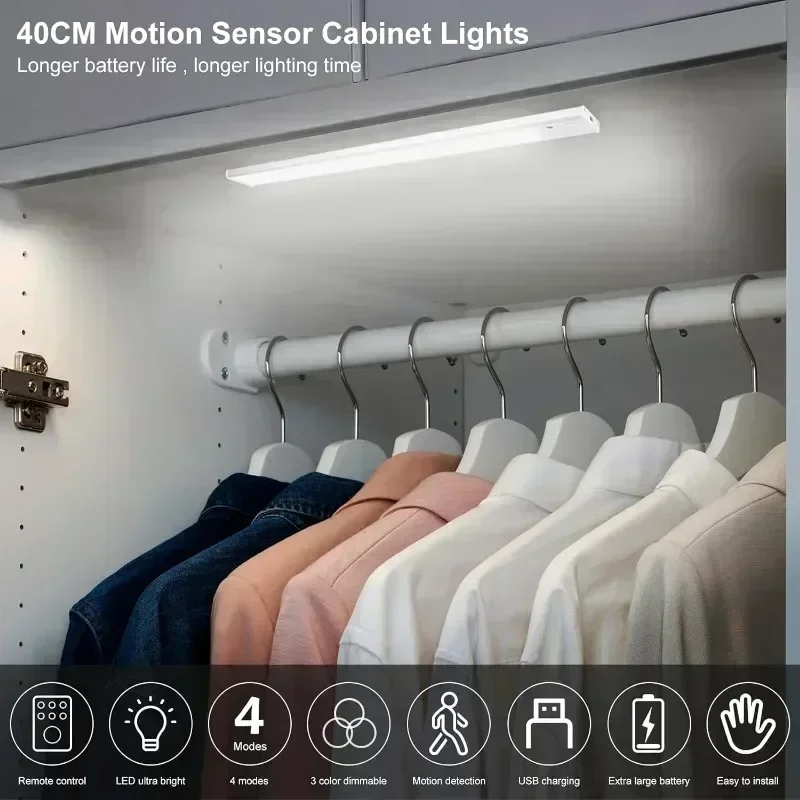 Xiaomi-luz LED nocturna inalámbrica con Sensor de movimiento, tira recargable por USB para dormitorio, cocina, armario, lámpara, iluminación con