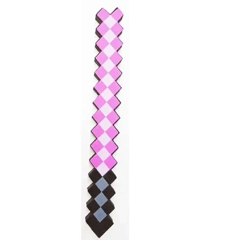 30~45cm Minecraft Schaumstoff-Schwert Blau Lila Grau Axt MC Schaufel Diamant-Hacke Gelbes Schwert Meine Welt EVA Spielzeug für Outdoor-Cosplay