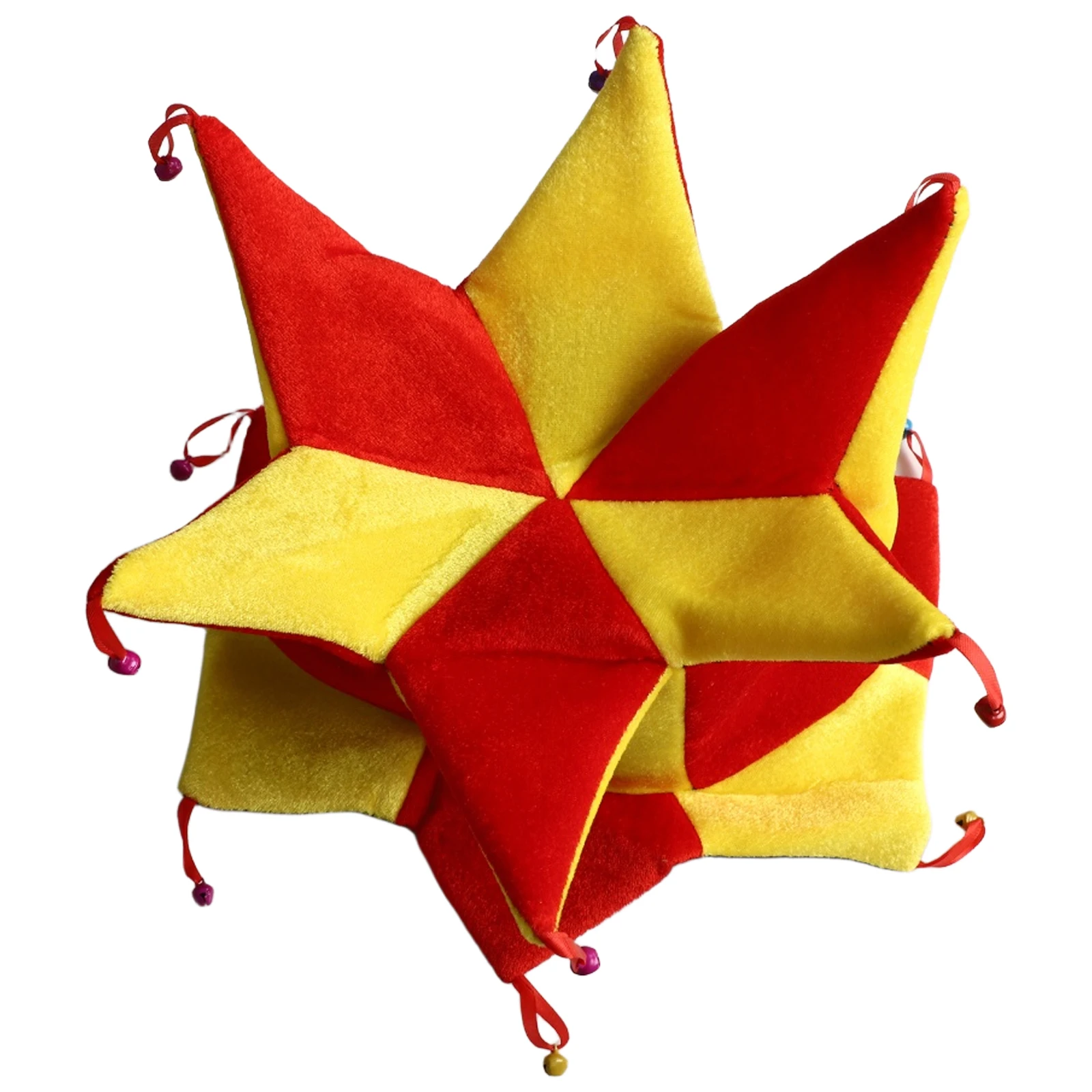 Funny Elf Clown Hat Jester Hat for Kid Adult Cosplay Halloween Costume Accessories Carnival Masquerade Props Bell Triangle Hats