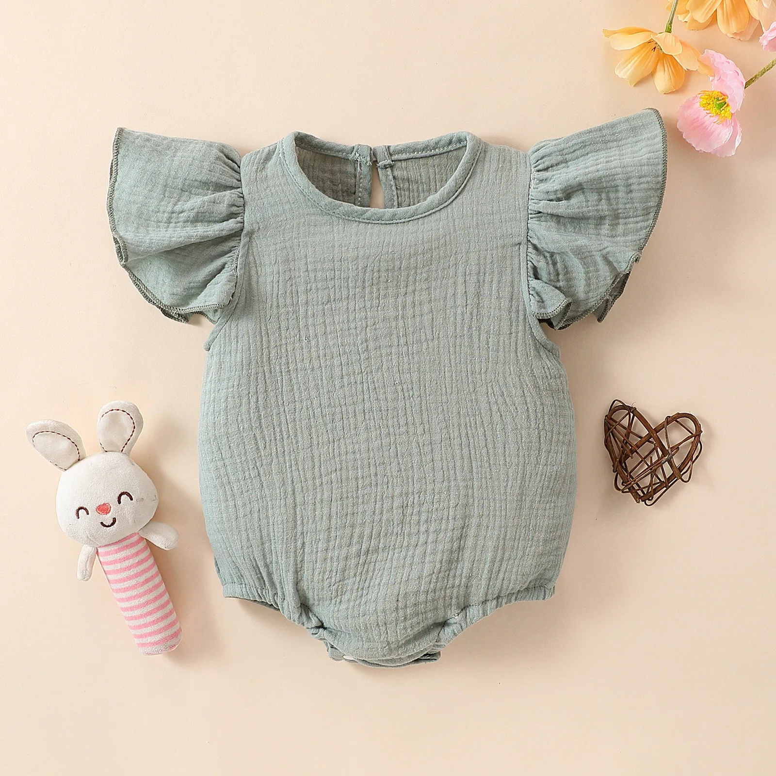 Newborn Girl Romper Autumn Winter Baby Girl Sleeveless Solid Color Jumpsuit Infant Girl Bodysuit Baby Cute Clothes 0-2 Years Old