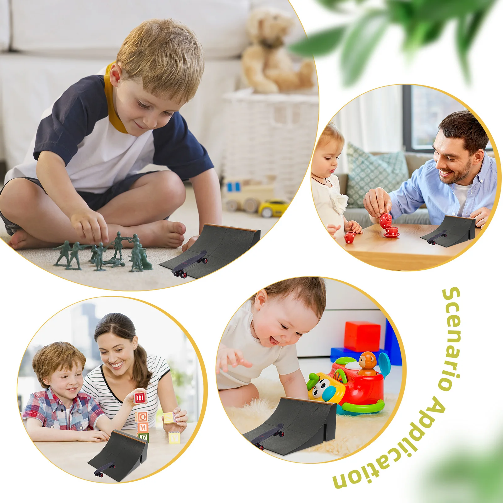 2 قطعة منحدر لوح التزلج الصغير دعائم حديقة التزلج المحمولة عقبة التدريب لملحقات حديقة التزلج على الأصابع #5