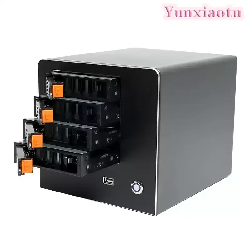Quad-Core Gigabit Ethernet NAS ITX Chassis, Private Cloud Network Disk, Low Power Silent Storage Case