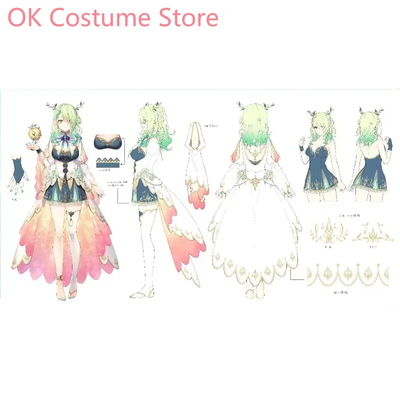Hololive Holoen Ceres Fauna Parliament Cosplay Costume Cos Game Anime Party Uniform Hallowen Play Role Clothes Clothing