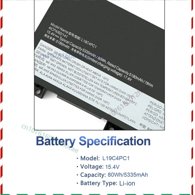 

L19C4PC1 L19M4PC1 Battery For Legion 5P-15IMH05 5-15IMH05 5-15ARH05 80Wh