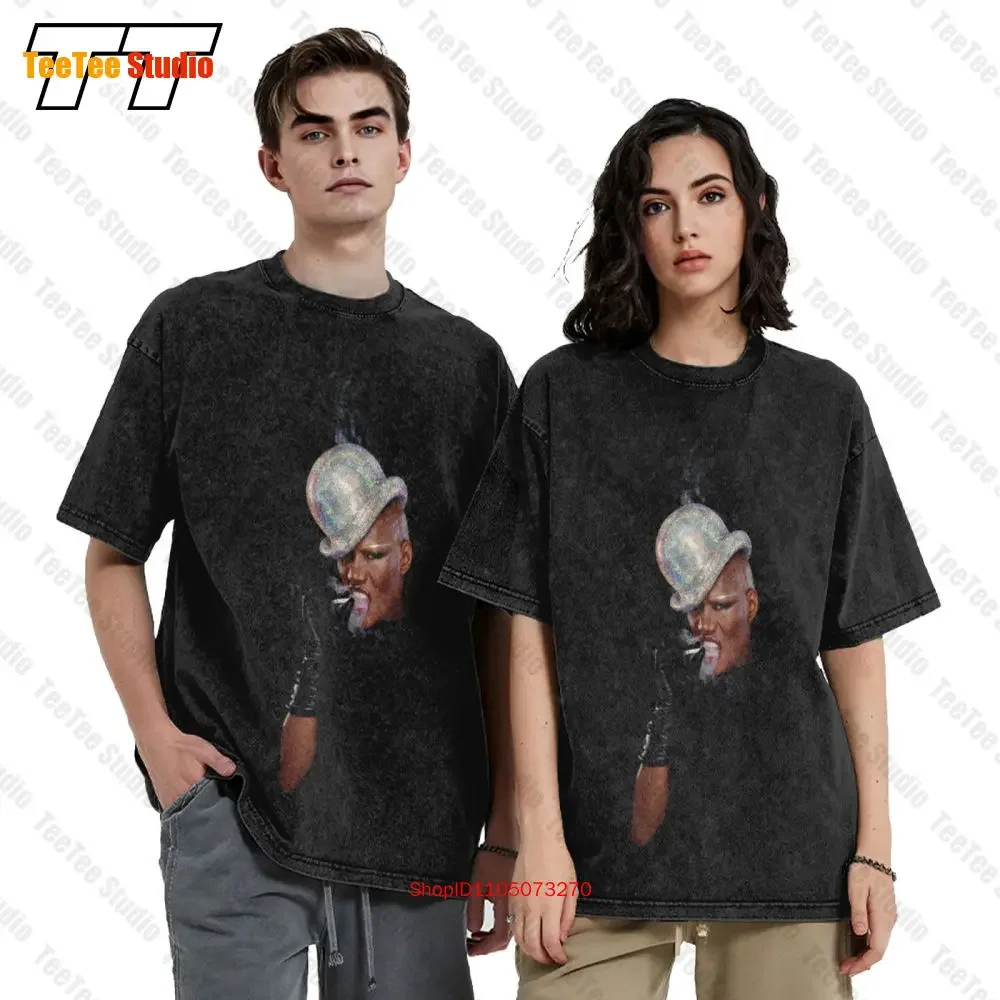 Grace Jones New York City Legend Disco Conan Boomerang Island Life Vintage Oversized T-Shirt E2C4