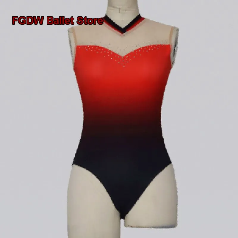Women's Adult Art Exam High Cut Body Suit Basic Training Ballet Gymnastics Leotard Practice Leotard