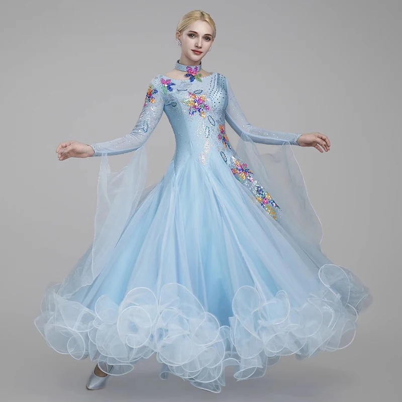Aangepaste High-end Ballroom Danswedstrijd Jurk 2024 Nieuwe Vrouwen Nationale Standaard Moderne KledingTango Wals Stadiumkostuums