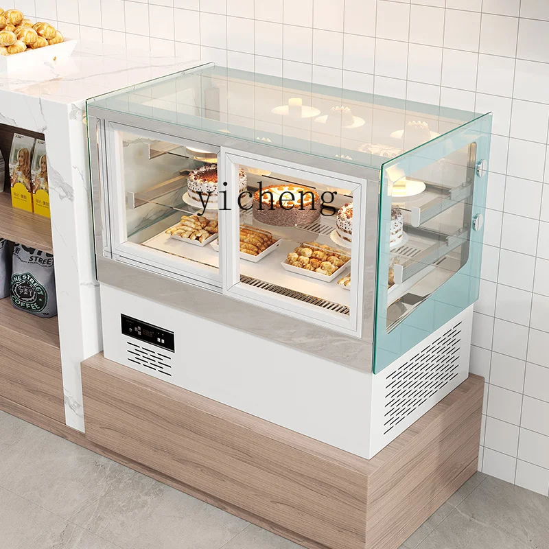 Tqh Cake Counter Fruit Cooked Dessert Display Cabinet Cold Dish Refrigerated Fresh Cabinet Commercial Desktop Front Door Air