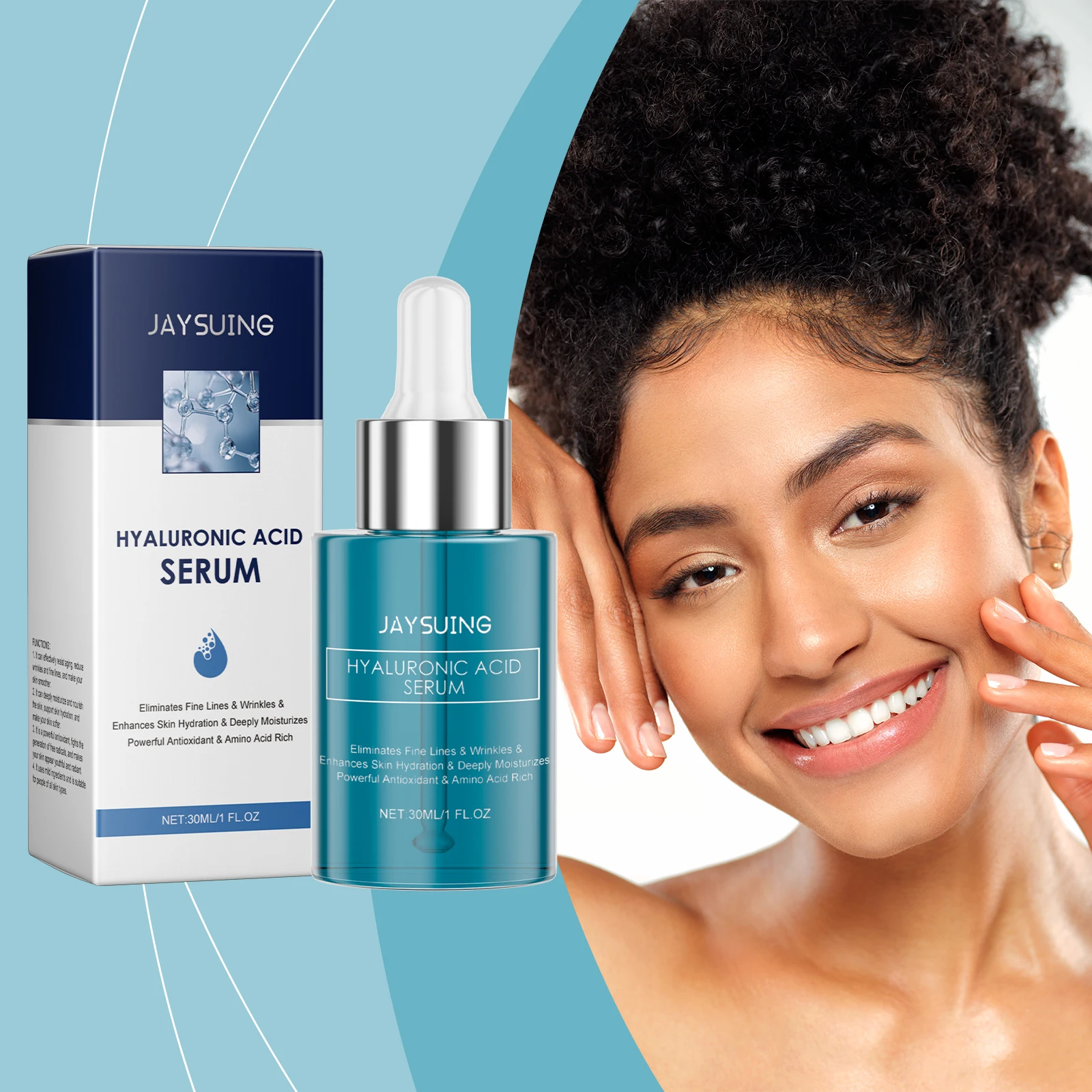 

Hyaluronic Acid Antioxidant Facial Essence Smooth Nourish Skin Reduce Fine Lines Repair Cell Barriers Mild Moisturizing Serum