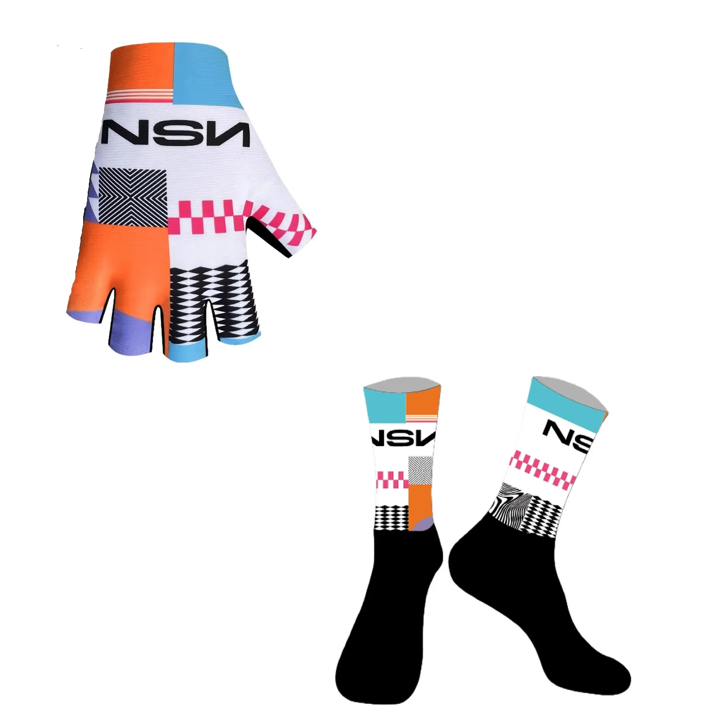 AliExpress NONE 2026 NSN Team One Pair Half Finger Cycling Gloves /ONE PAIR CYCLING SOCKS