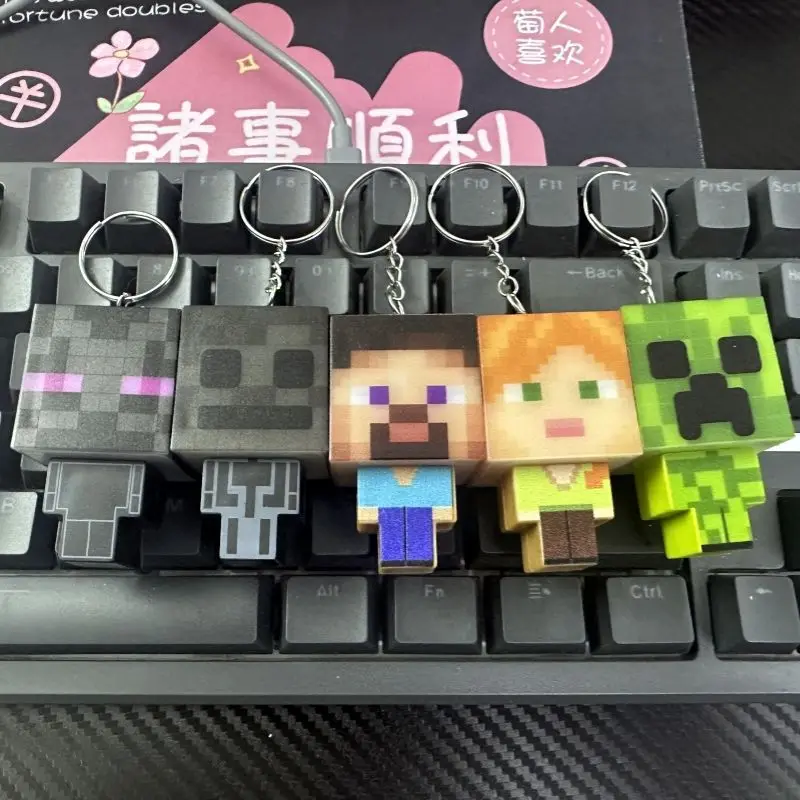 Fotografia 5: Lanterna Minecraft miniatura, luz noturna, produto do jogo, lâmpada com personagem MC, brinquedo modelo, luz decorativa de atmosfera, presente de aniversário