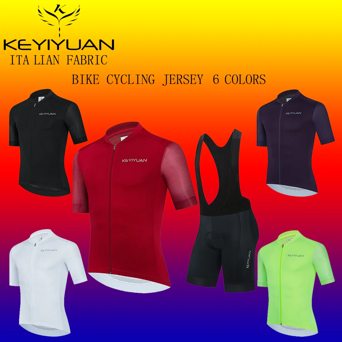 

KEYIYUAN Summer Cycling Jersey Set Men Maillot Ropa Ciclismo Cycling Bicycle Clothing MTB Bike Clothes Uniform Man Cycling Suit