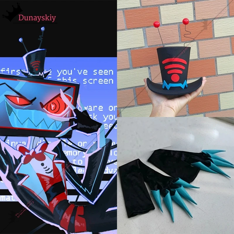 Disfraz de uniforme de Cosplay Vox de Hotel 2025, tocado de Anime Hazbin, accesorio de garra, accesorios de rol de impresión 3D para Halloween y Carnaval