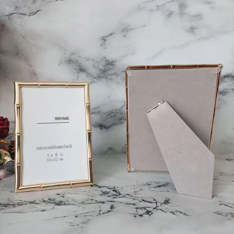 Golden Metal Photo Frame Stand Photo Frame Desktop Pendulum Decorative Frame Wall Decoration room photo decoration frame