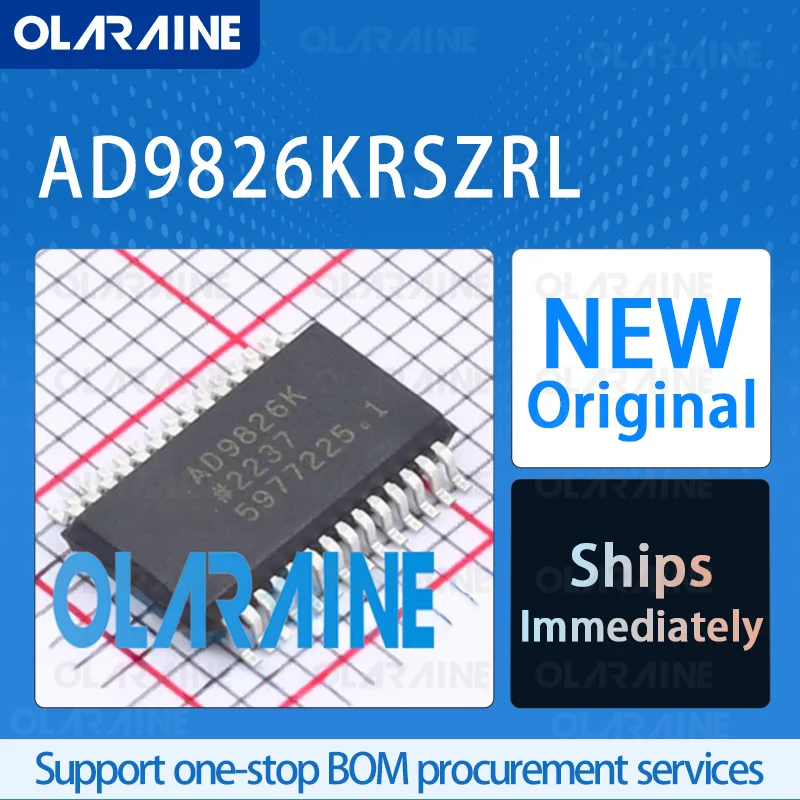 1/5/10Pcs AD9826KRSZRL SSOP-28 original ic chip Analog Front End – AFE RoHS 3 Channel Voltage -5.25 V
